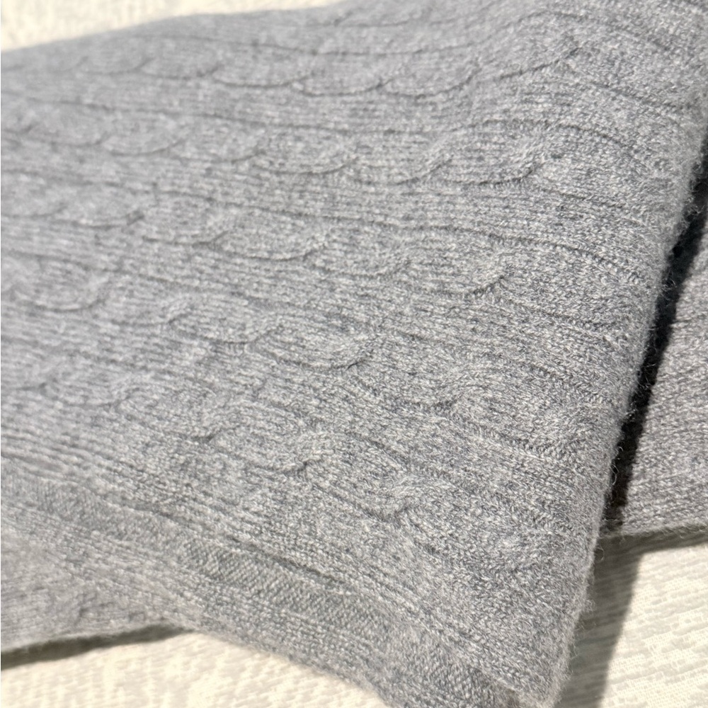 Ralph Lauren /// Cashmere Cable Knit Scarf - Charcoal Gray - Picture 5 of 5